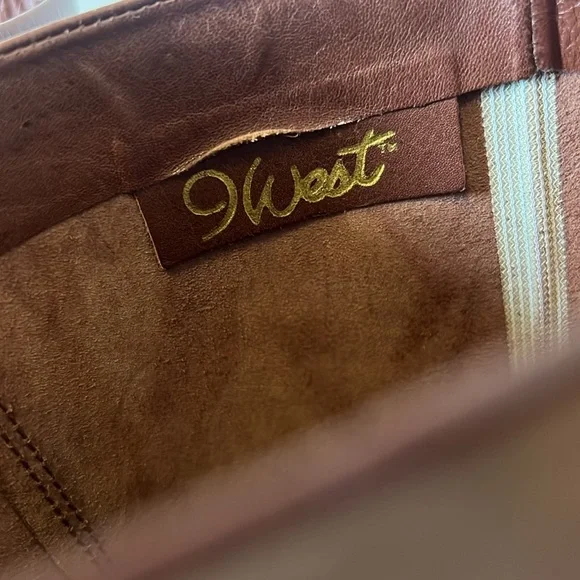 Vintage Nine West Q-Louisa 2 Brown Leather Flat Riding Boots Women’s Size 7.5 - Picture 8 of 14